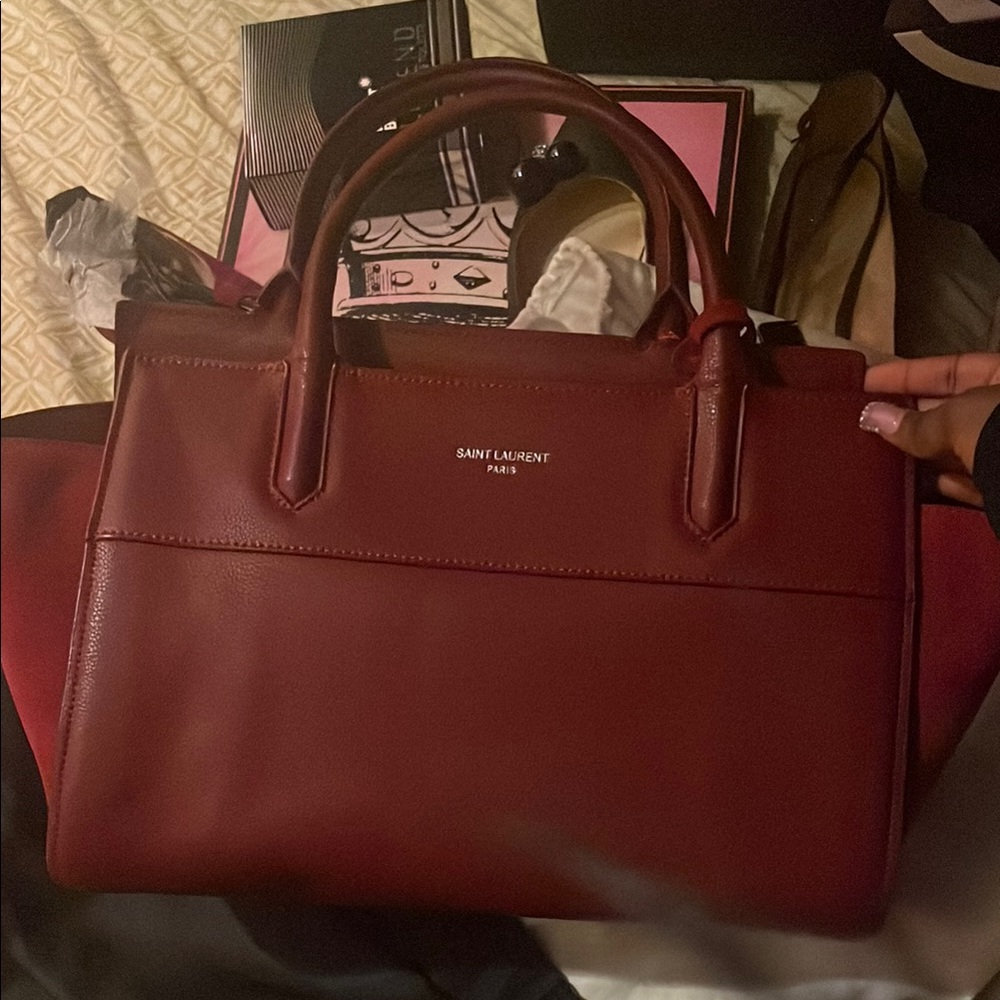 Saint Laurent Deep Red Satchel
